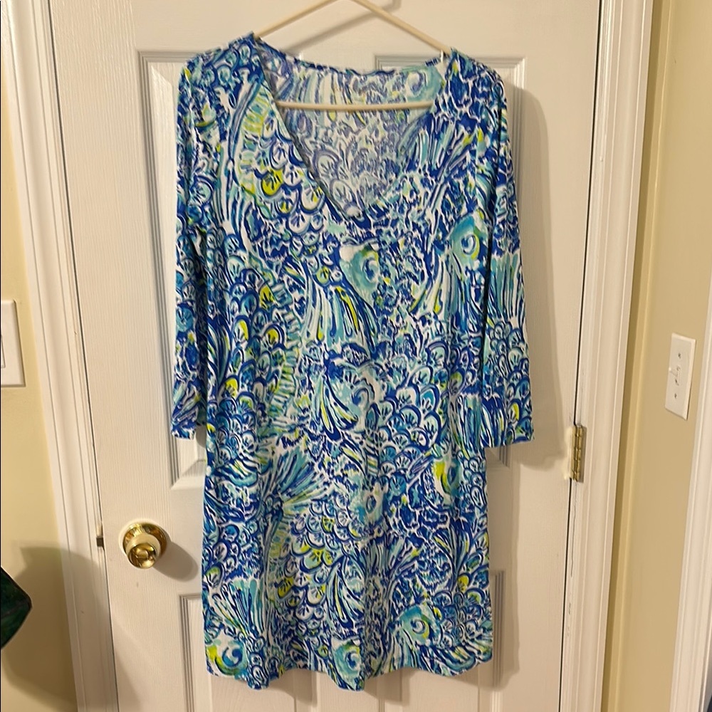 Lilly Pulitzer Blue and Green Patterned Dress